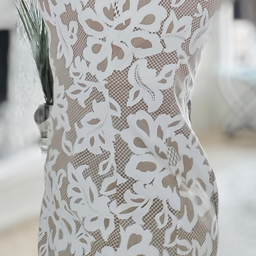DRESS WHITE & beige - Picture 3 of 3